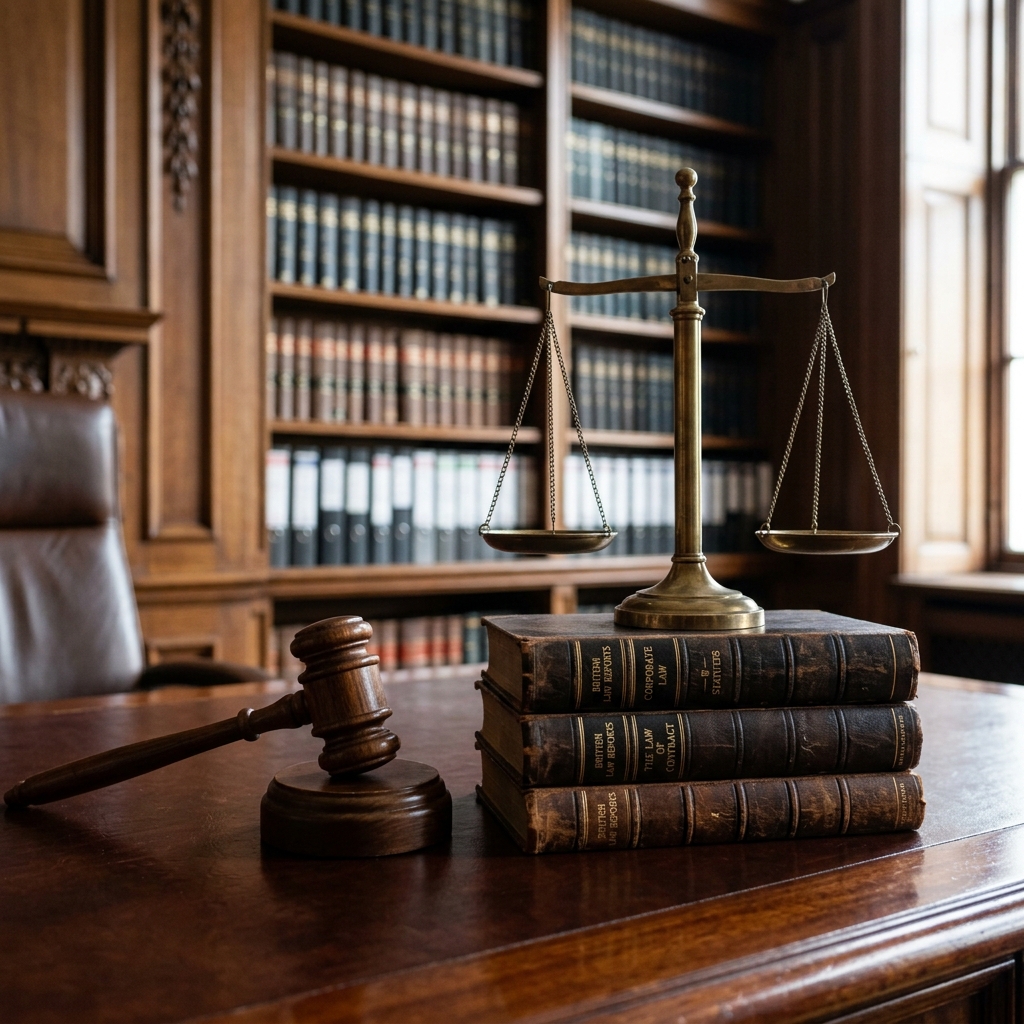 Corporate Law Book with Gavel